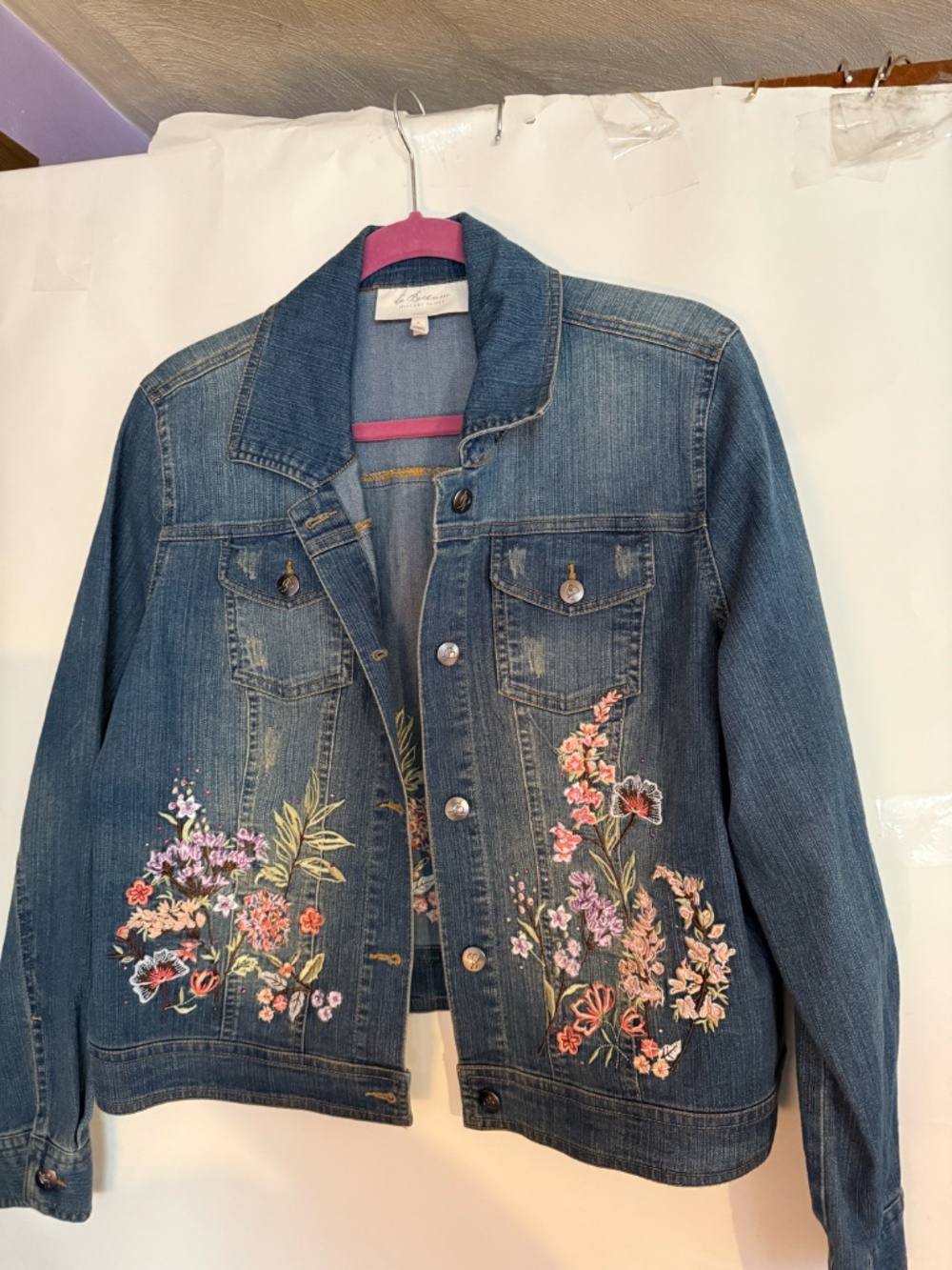 La Bellum Hillary Scott Embroidered Jean Jacket